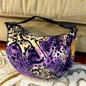 Lucky Brand Purple and Black Hobo Bag